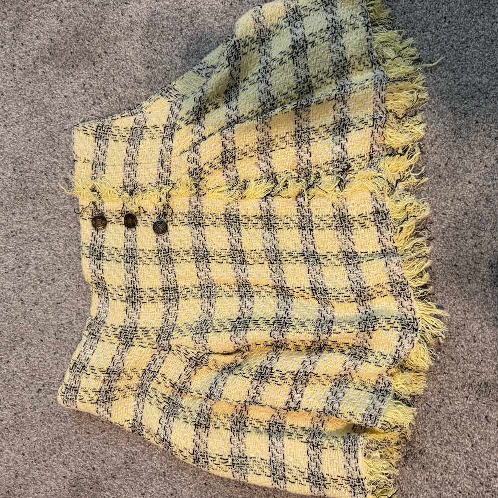 Zara Yellow and Black Plaid Skirt